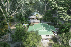 Aerial view, the homes are integrated with nature
